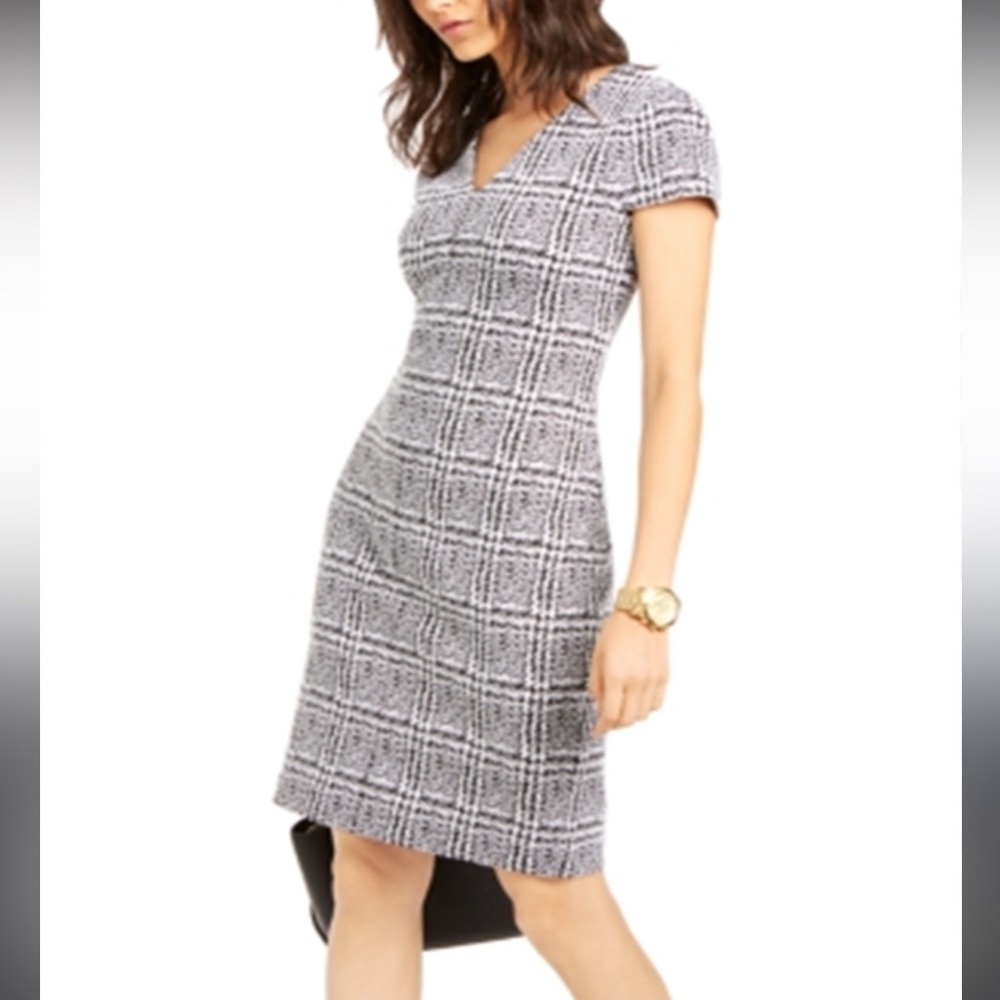 Michael Kors Women's Plaid Short Sleeve Dress